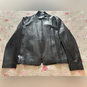 Armani Collezioni Made In Italy Men’s Black Leather Jacket